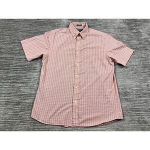 Saddlebred Shirt Mens Medium Multicolor Plaid Shortsleeve Button Polyester Blend